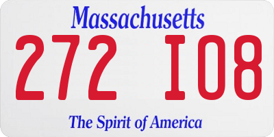 MA license plate 272IO8