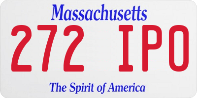 MA license plate 272IP0