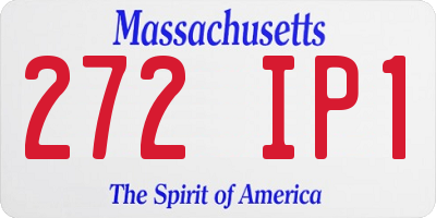 MA license plate 272IP1