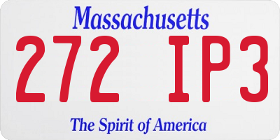 MA license plate 272IP3