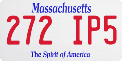MA license plate 272IP5