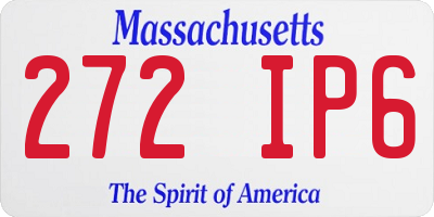 MA license plate 272IP6