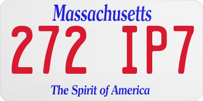 MA license plate 272IP7