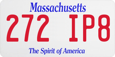 MA license plate 272IP8