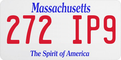 MA license plate 272IP9