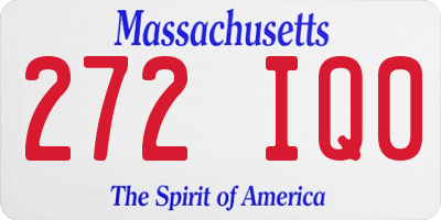 MA license plate 272IQ0