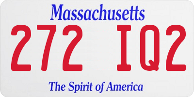 MA license plate 272IQ2