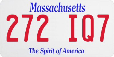 MA license plate 272IQ7