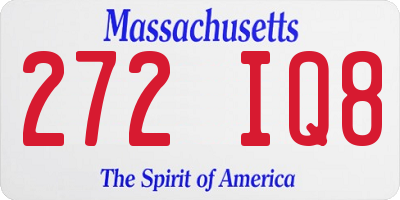 MA license plate 272IQ8