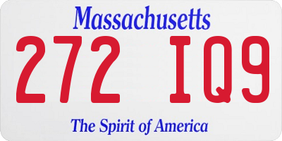 MA license plate 272IQ9
