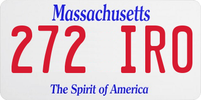 MA license plate 272IR0