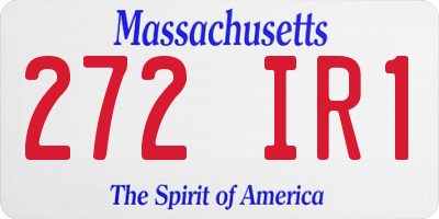 MA license plate 272IR1