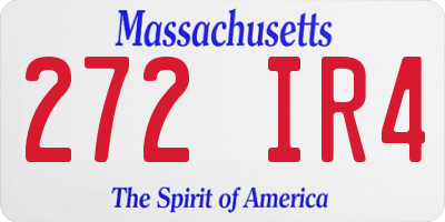 MA license plate 272IR4