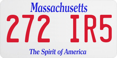 MA license plate 272IR5
