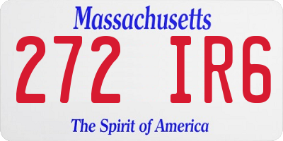 MA license plate 272IR6