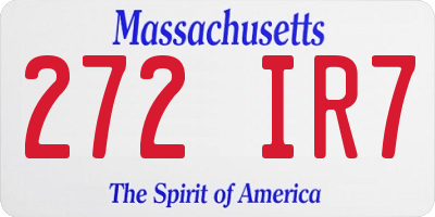 MA license plate 272IR7