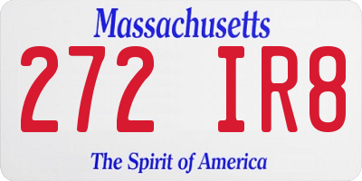 MA license plate 272IR8