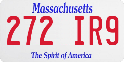 MA license plate 272IR9