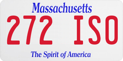 MA license plate 272IS0
