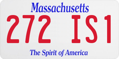 MA license plate 272IS1