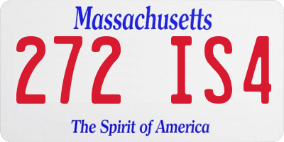 MA license plate 272IS4