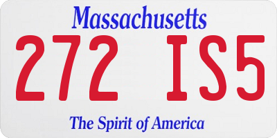 MA license plate 272IS5