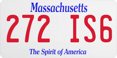 MA license plate 272IS6