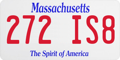 MA license plate 272IS8