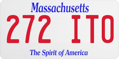 MA license plate 272IT0