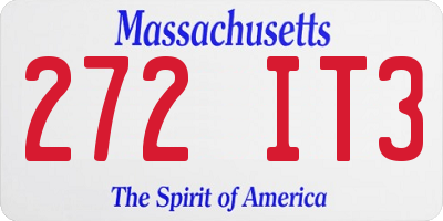 MA license plate 272IT3
