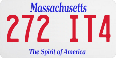 MA license plate 272IT4