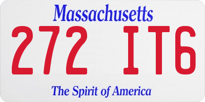 MA license plate 272IT6
