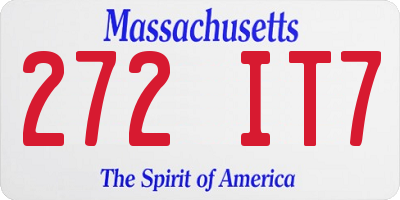 MA license plate 272IT7