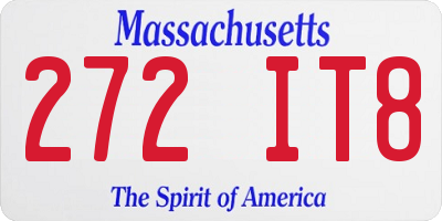 MA license plate 272IT8