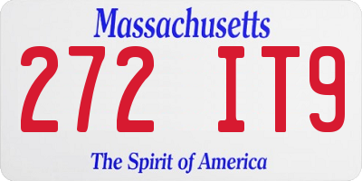 MA license plate 272IT9