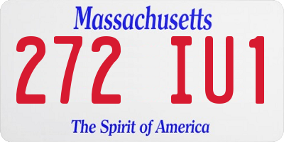 MA license plate 272IU1