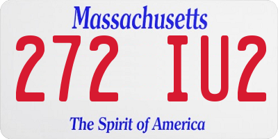 MA license plate 272IU2
