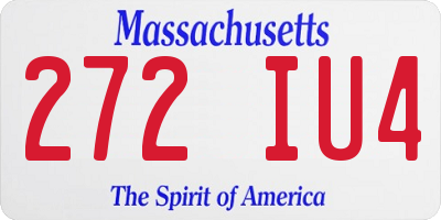 MA license plate 272IU4