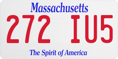 MA license plate 272IU5