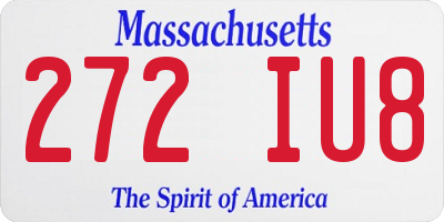 MA license plate 272IU8