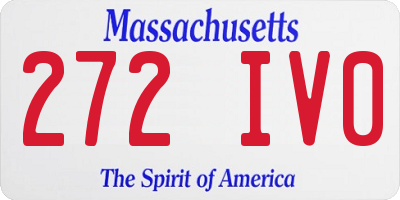 MA license plate 272IV0