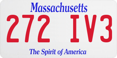 MA license plate 272IV3