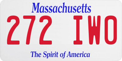 MA license plate 272IW0