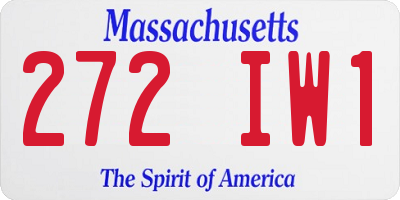 MA license plate 272IW1