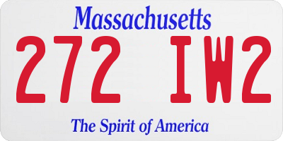 MA license plate 272IW2