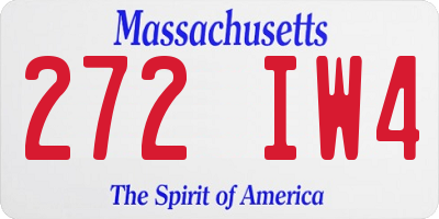 MA license plate 272IW4