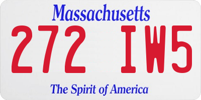 MA license plate 272IW5