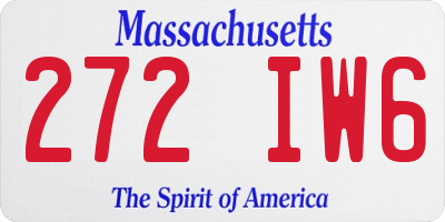 MA license plate 272IW6