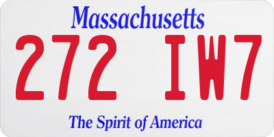 MA license plate 272IW7