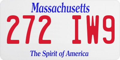 MA license plate 272IW9